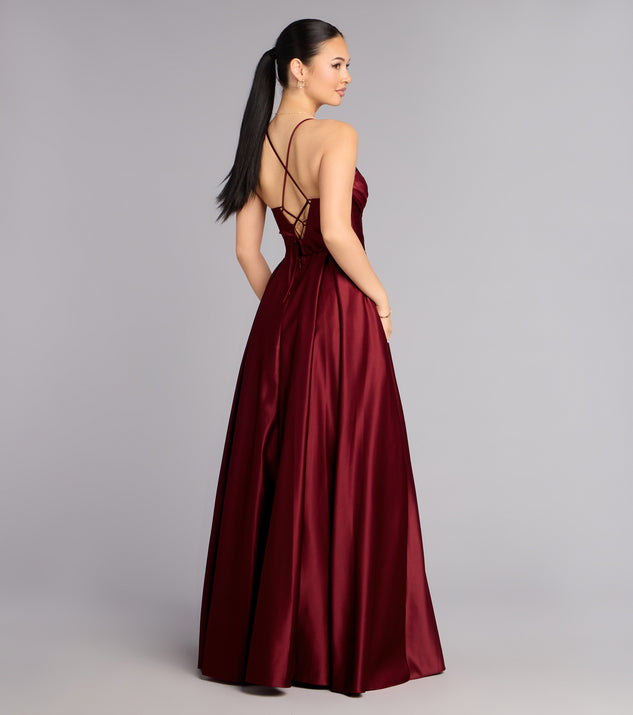 Windsor Kaitlynn Satin Lace-Up Ball Gown - Image 2