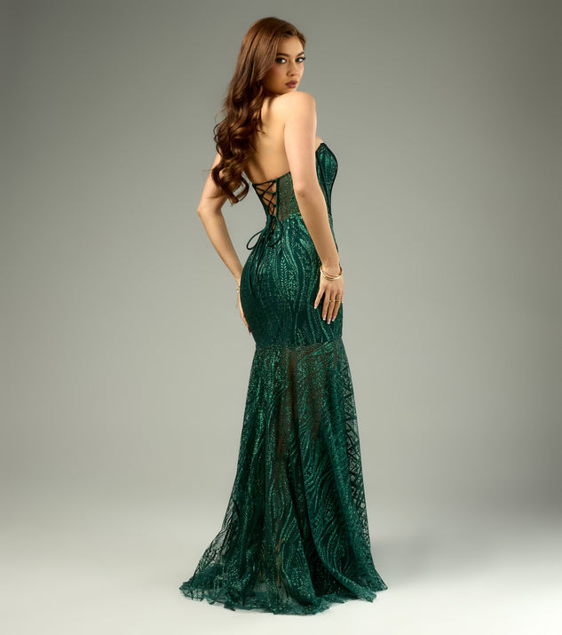 Windsor Karissa Glitter Corset Slit Formal Dress - Image 2