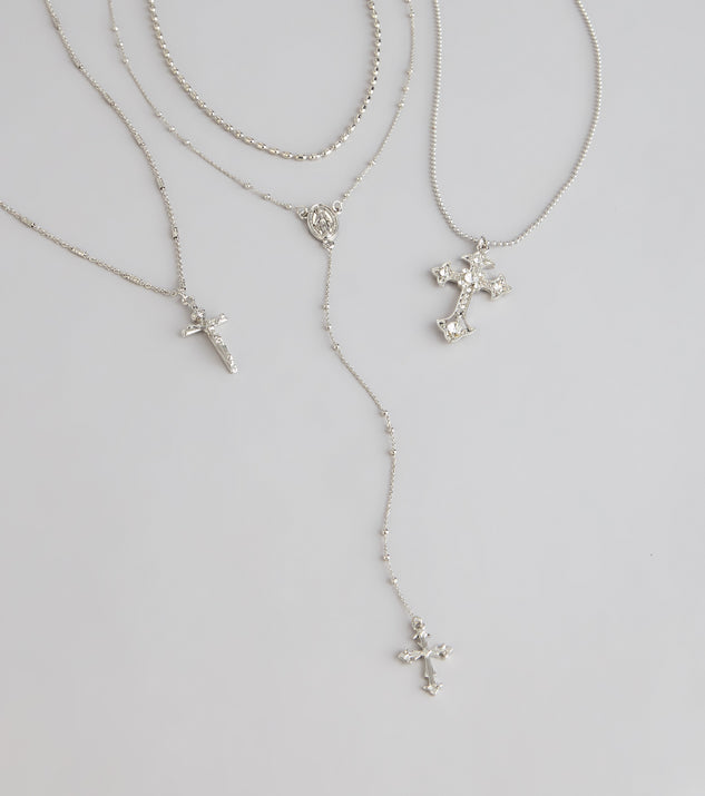 Windsor Keep It Layered Cross Charm Necklace Set - Image 3