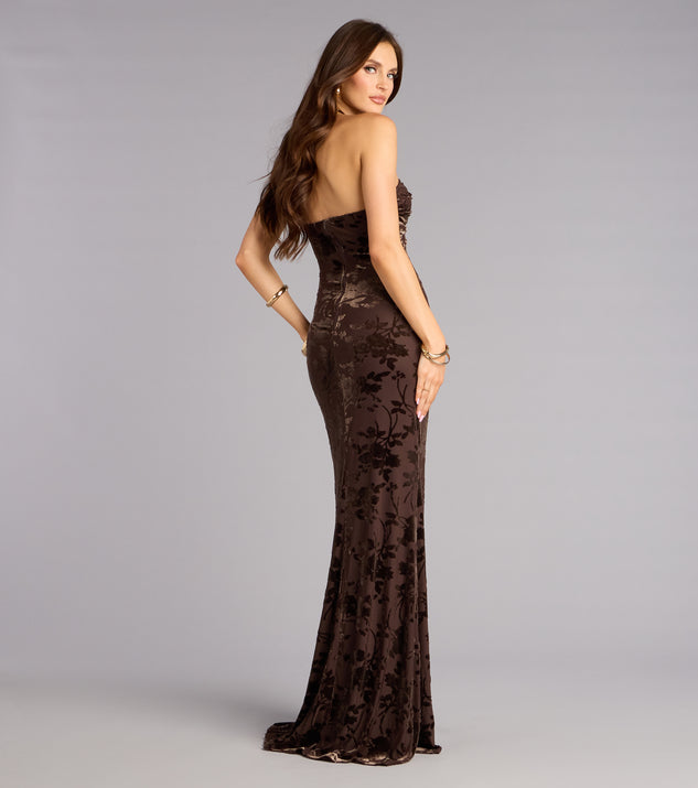 Windsor Kilah Flocked Velvet Mermaid Dress - Image 2