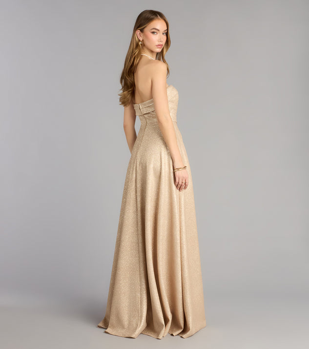 Windsor Klaudia Glitter A-Line Slit Formal Dress - Image 2