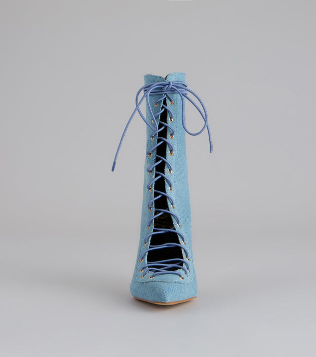 Windsor Lace It Up Stiletto Booties - Image 3