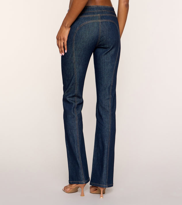Windsor Laced In Lace Up Flare Denim Jeans - Image 3