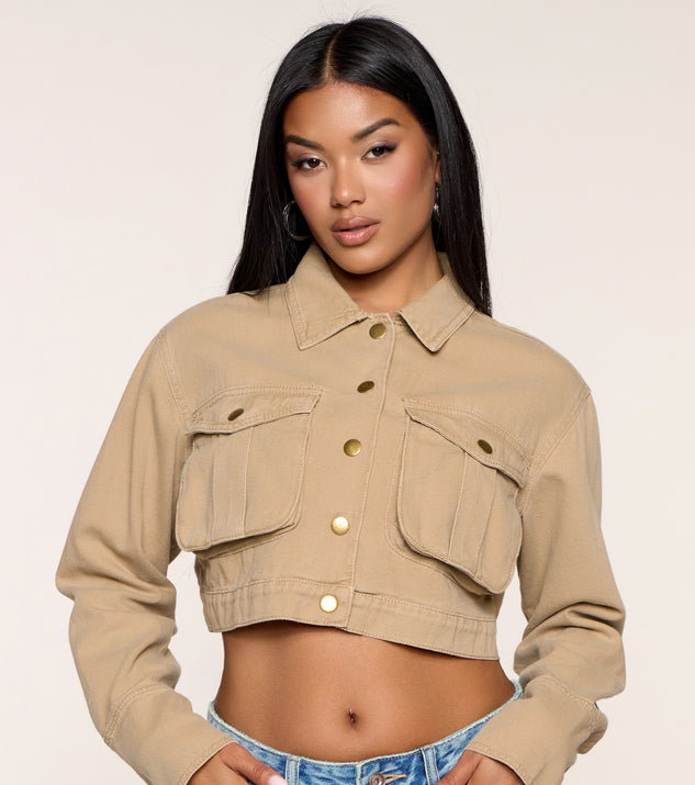 Windsor Laid-Back Looks Twill Cropped Jacket - Image 3