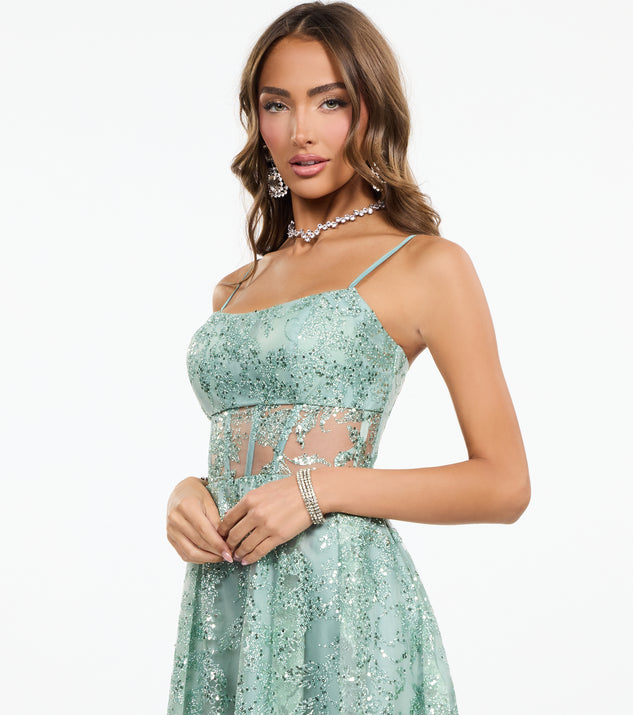 Windsor Larissa Glitter Lace Up A-Line Dress - Image 2