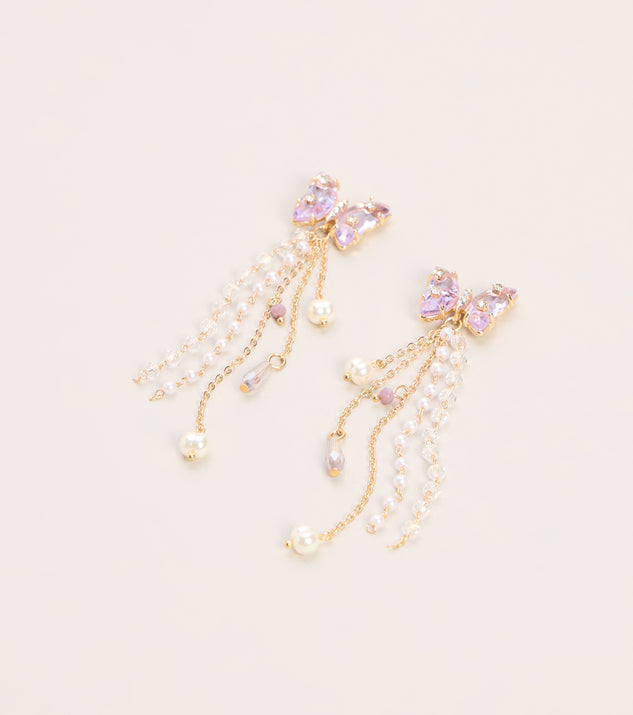 Windsor Late Night Flutter Butterfly Drop Earrings - Image 2