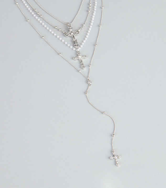 Windsor Layered Luxe Cross Necklace - Image 3