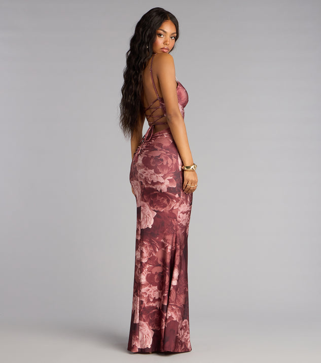 Windsor Leanne Floral Lace-Up Mermaid Dress - Image 2