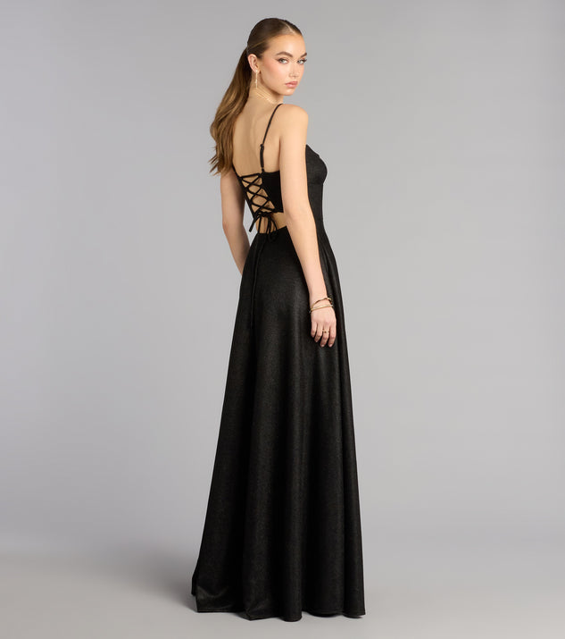 Windsor Leyla Glitter Woven A-Line Dress - Image 2