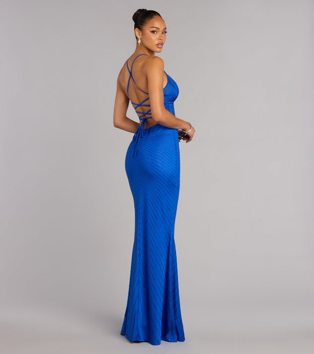 Windsor Liliana Rhinestone Lace-Up Formal Dress - Image 2