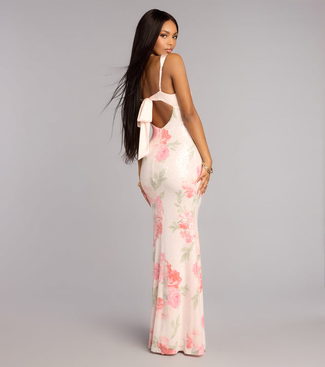 Windsor Liliane Floral Sequin Mermaid Formal Dress - Image 2