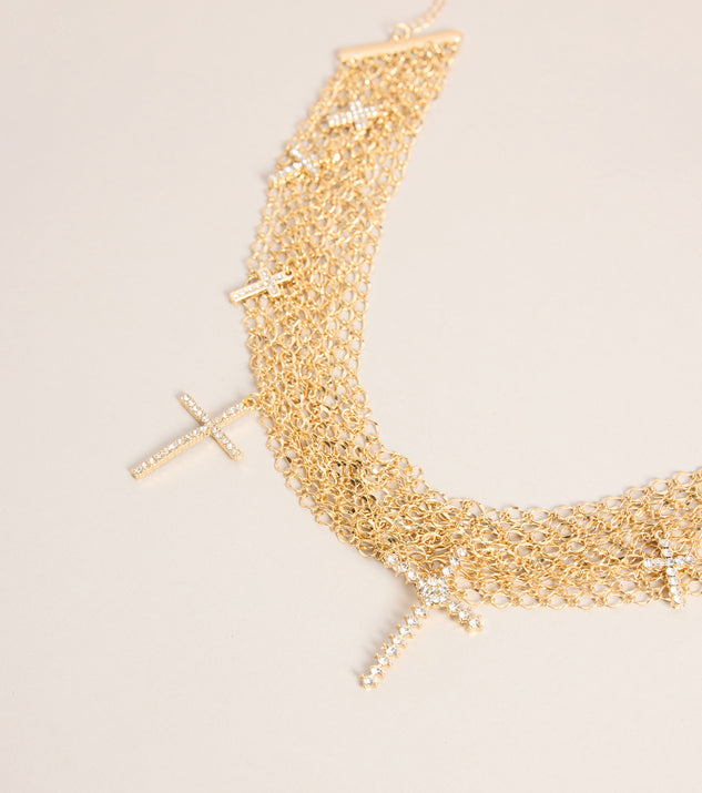 Windsor Little Bit Extra Cross Charm Layered Chain Necklace - Image 2