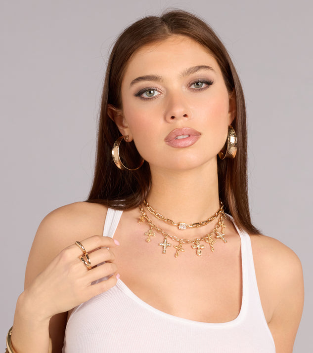 Windsor Locked In Shine Rhinestone Chunky Chain Necklace - Image 2