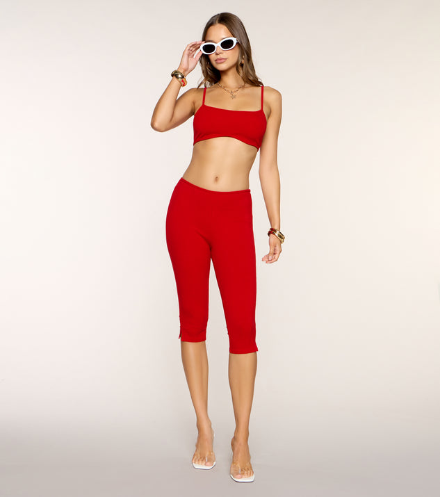 Windsor Looking Cute Ribbed Knit Cropped Cami Top - Image 3