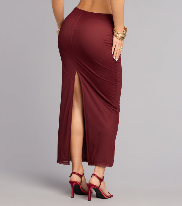 Windsor Love Notes Rose Mesh Maxi Skirt - Image 3