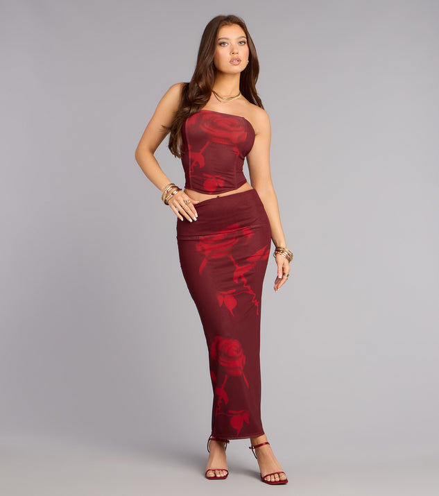 Windsor Love Notes Rose Mesh Maxi Skirt - Image 2