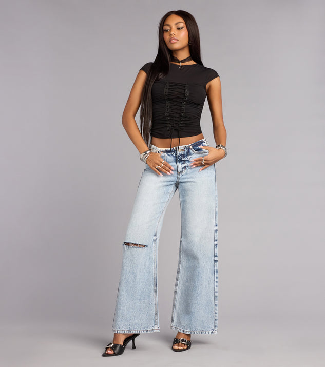 Windsor Low Key Dangerous Mesh Lace-Up Top - Image 3