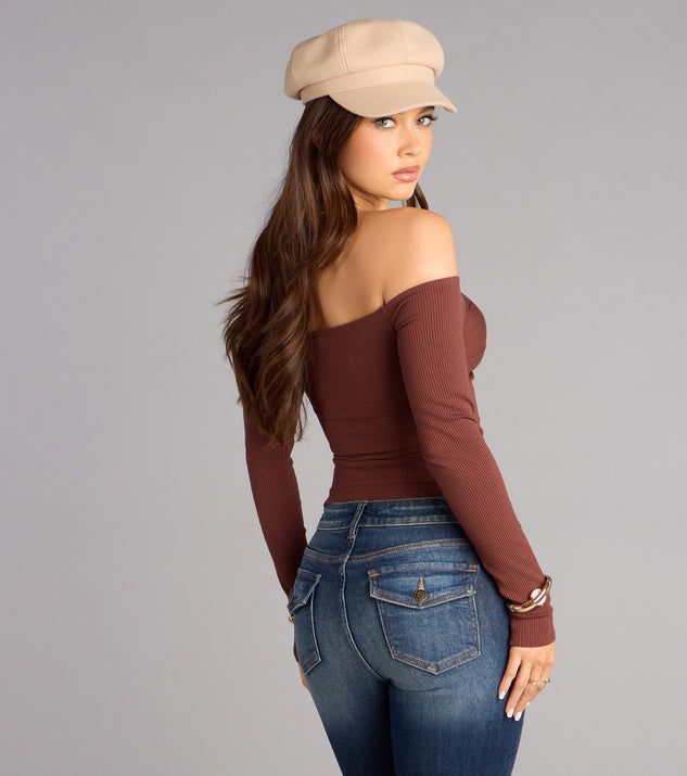 Windsor Lowkey Allure Knit Off-The-Shoulder Top - Image 2