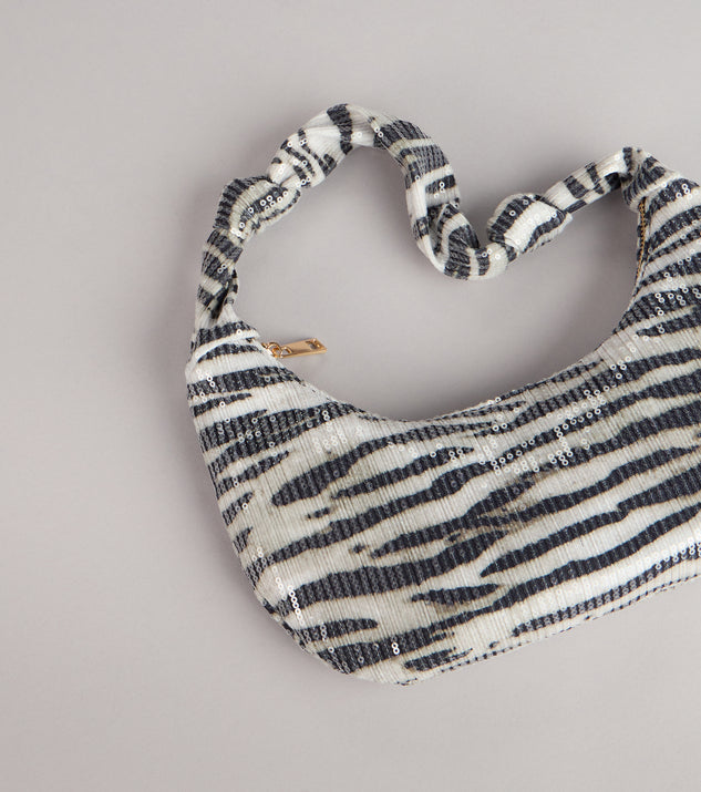 Windsor Lowkey Bold Zebra Sequin Shoulder Bag - Image 3