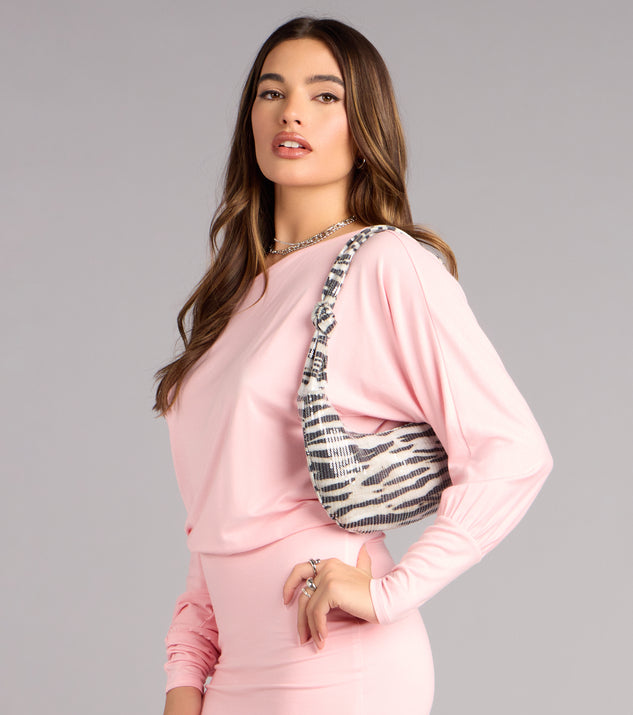Windsor Lowkey Bold Zebra Sequin Shoulder Bag - Image 2