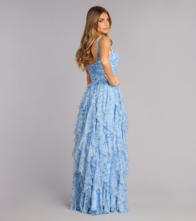 Windsor Luna Floral Ruffled Formal Dress - Image 2