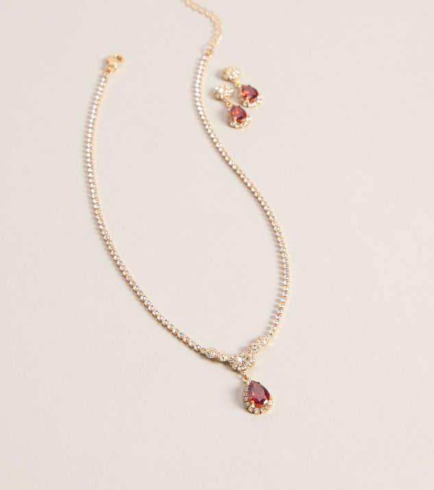Windsor Luxe Sparkle Rhinestone Necklace And Earrings Set - Image 3