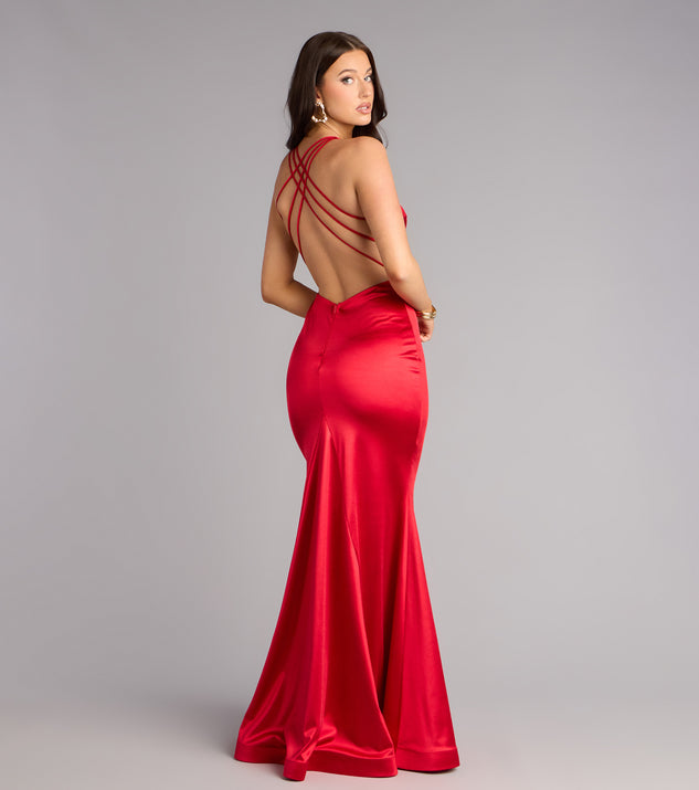 Windsor Macie Satin Open Back Mermaid Formal Dress - Image 2