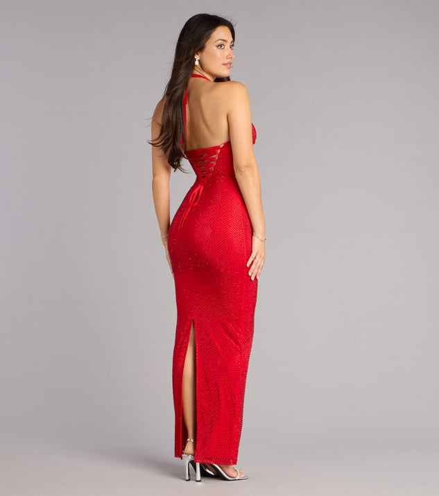 Windsor Mackinley Rhinestone Lace-Up Column Formal Dress - Image 2