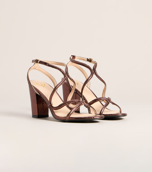 Windsor Made You Look Snake Block Heels - Image 3