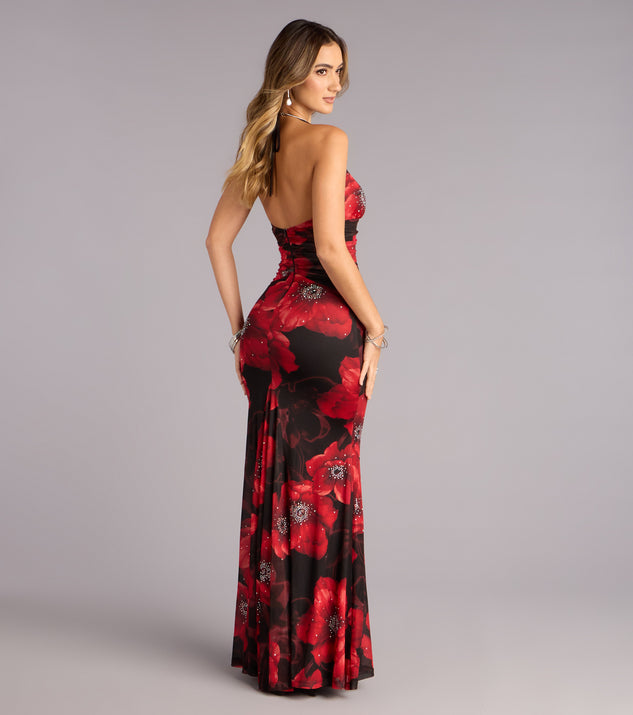 Windsor Mael Floral Rhinestone Mermaid Formal Dress - Image 2