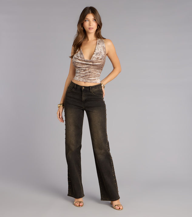 Windsor Main Event Snake Print Halter Crop Top - Image 3