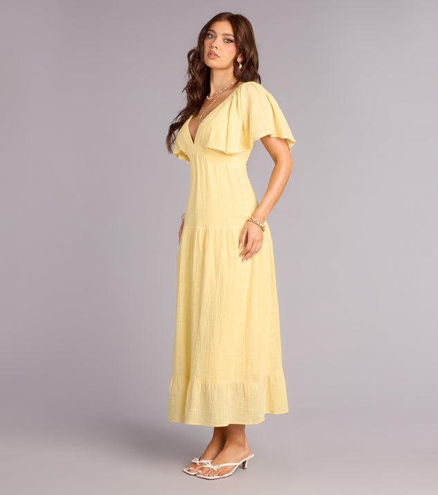 Windsor Major Fling Flutter Sleeve Maxi Dress - Image 3