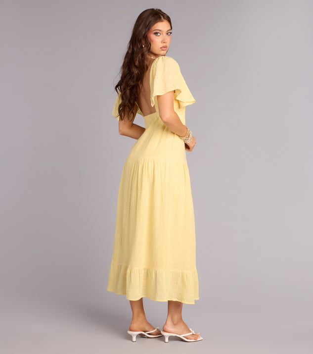 Windsor Major Fling Flutter Sleeve Maxi Dress - Image 2