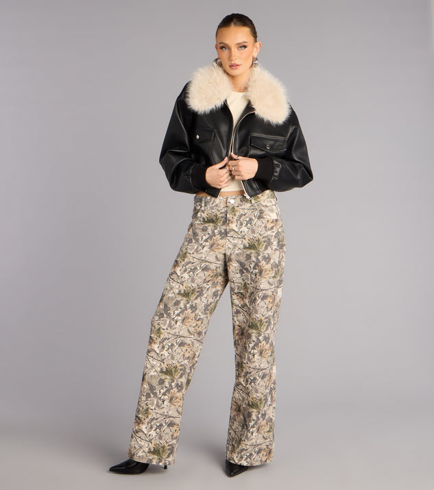 Windsor Major Mood Faux Leather Bomber Jacket - Image 3