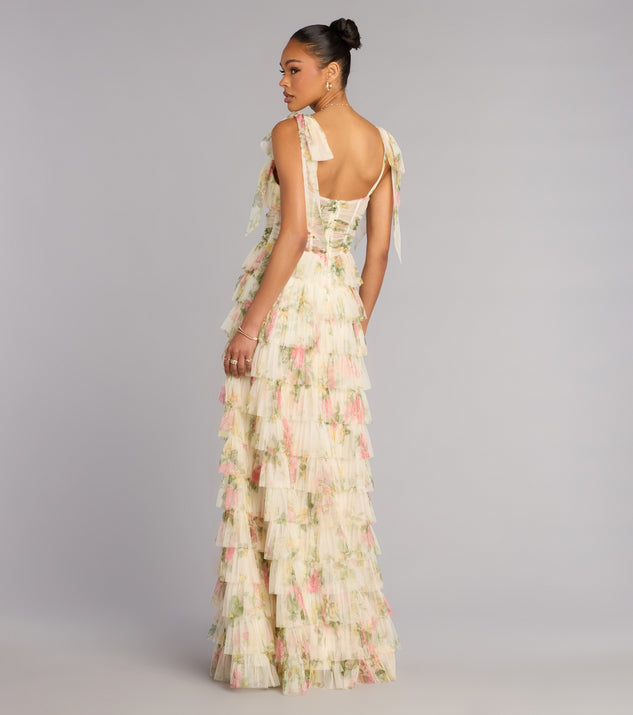 Windsor Malia Floral Ruffle A-Line Formal Dress - Image 2