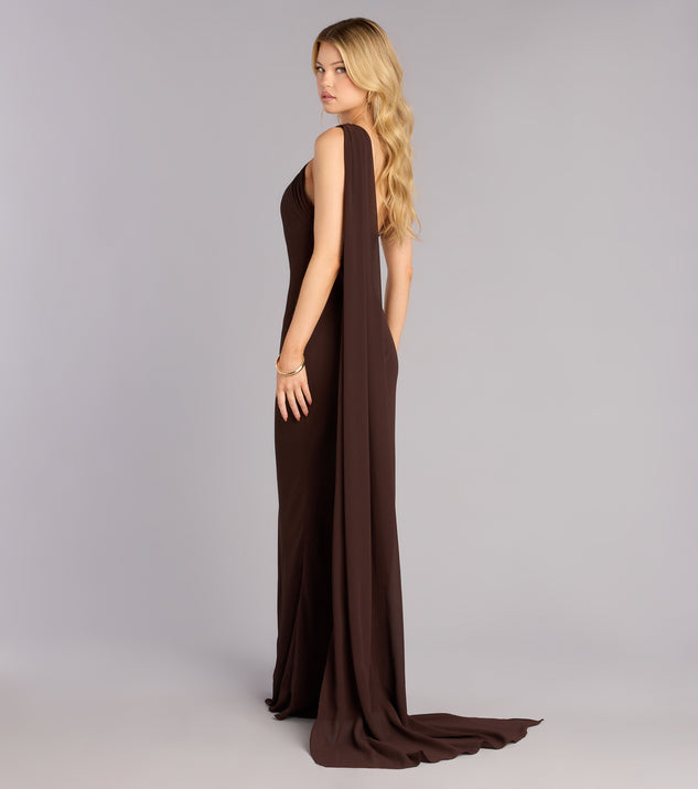 Windsor Marcelle Chiffon Formal Dress With Scarf - Image 2