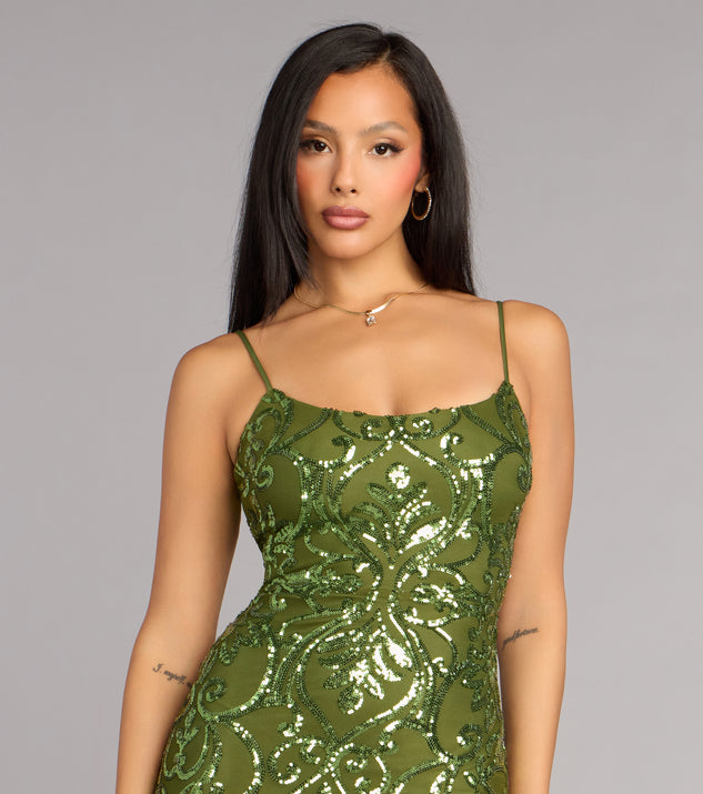 Windsor Mari Sequin Lace-Up Formal Dress - Image 3