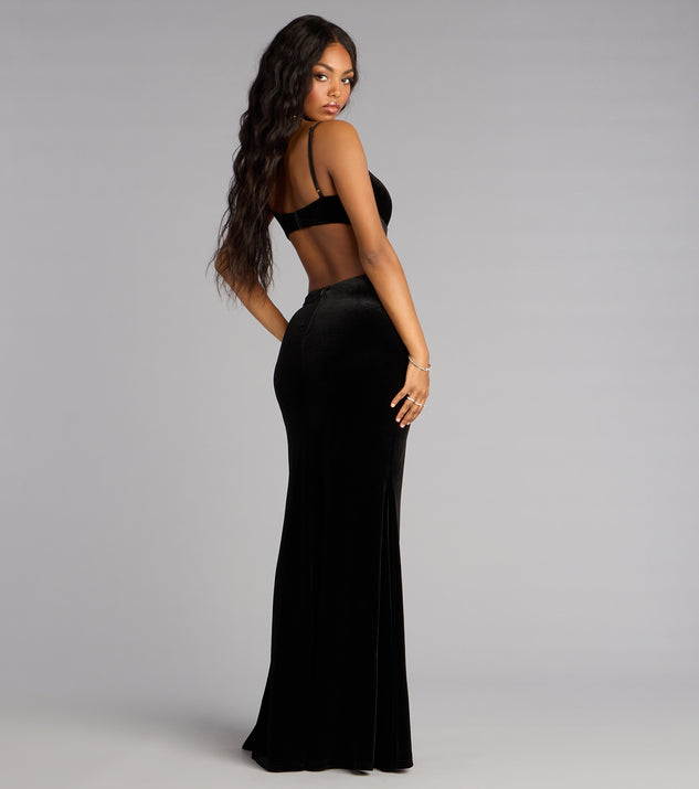 Windsor Marlene Velvet V-Neck Mermaid Formal Dress - Image 2