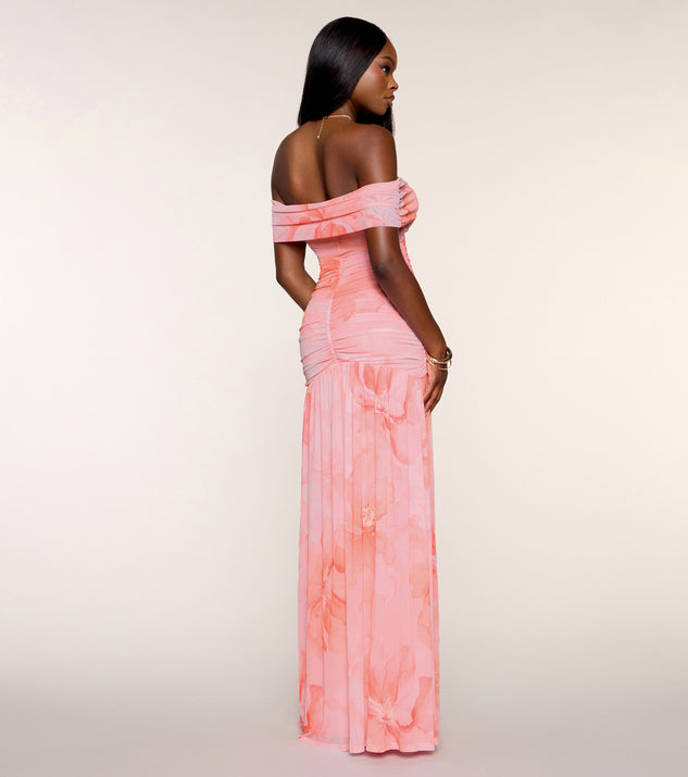 Windsor McKenzie Floral Slit A-Line Formal Dress - Image 2