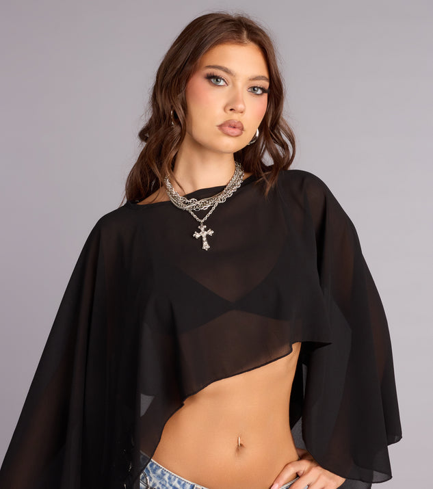 Windsor Midnight Air Sheer Mesh Poncho - Image 3