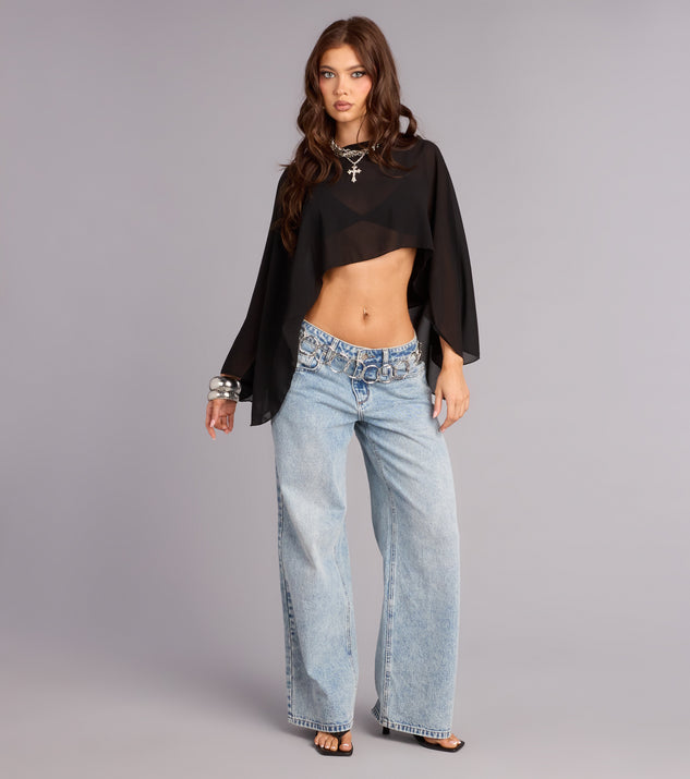 Windsor Midnight Air Sheer Mesh Poncho - Image 2