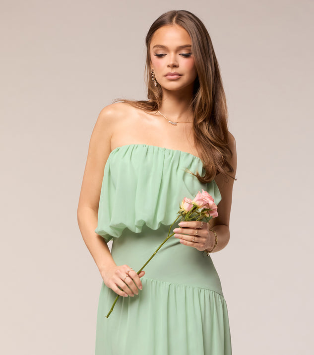 Windsor Mildred Chiffon Strapless Formal Dress - Image 3