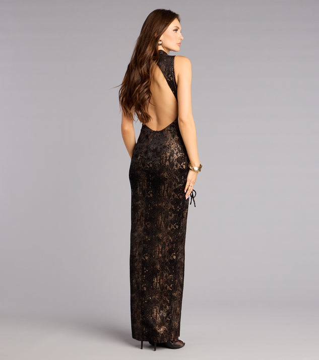 Windsor Mina Snake Print Cutout Mermaid Dress - Image 3