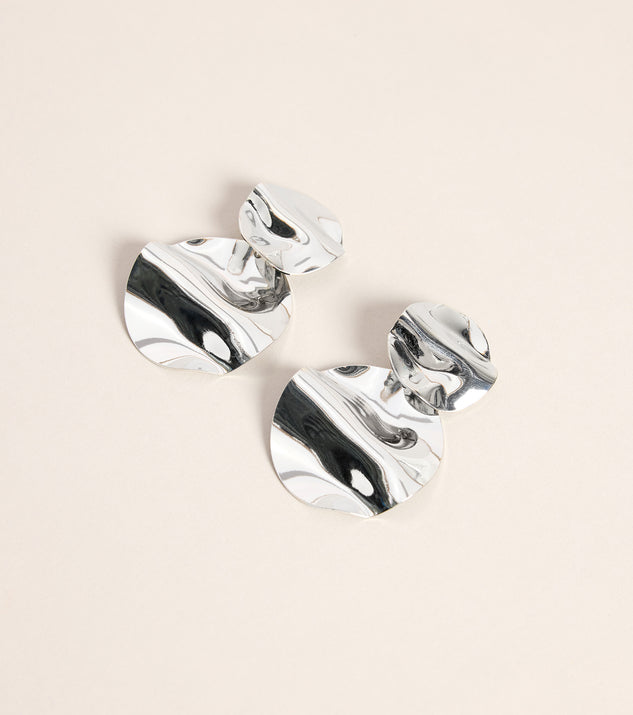 Windsor Mirror Check Circular Drop Earrings - Image 3