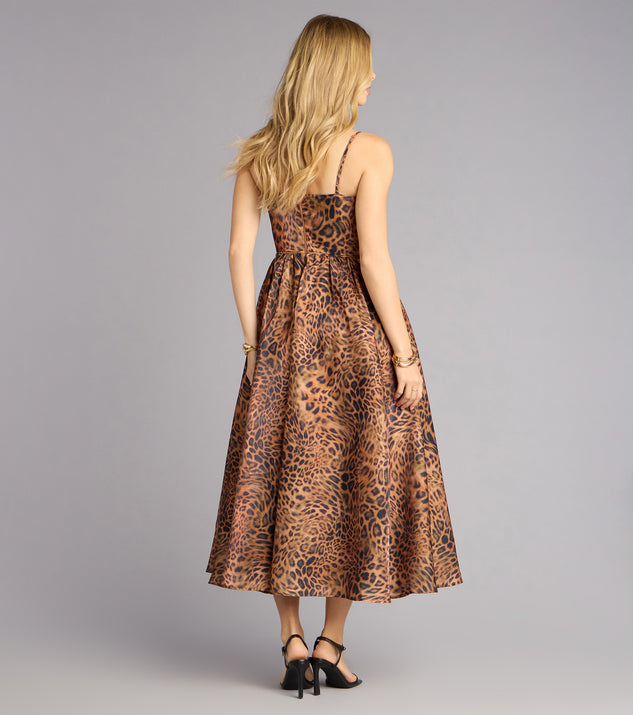 Windsor Misha Leopard Corset Midi Formal Dress - Image 2