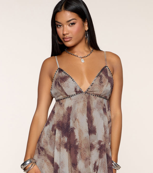 Windsor Miss Me Yet Abstract Babydoll Mini Dress - Image 3