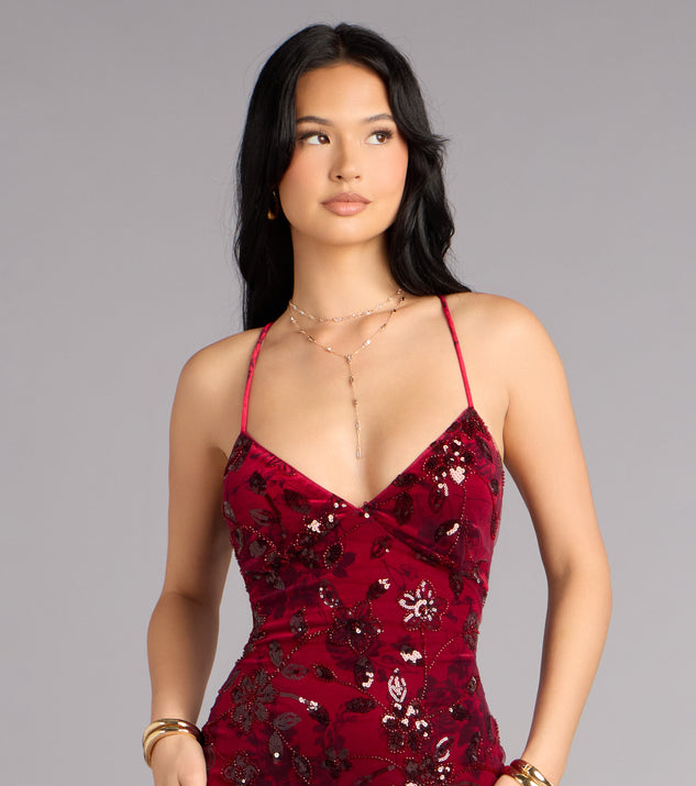 Windsor Mollie Sequin Bead Column Formal Dress - Image 3