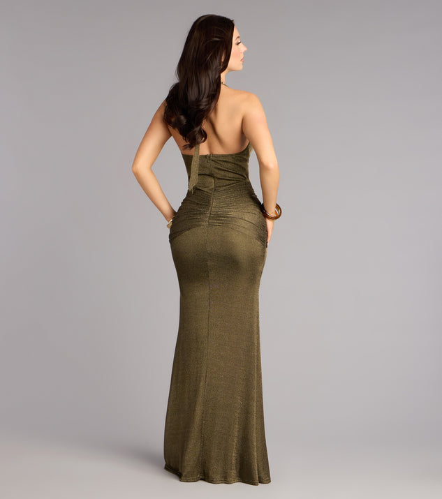 Windsor Monroe Metallic Knit Mermaid Formal Dress - Image 3