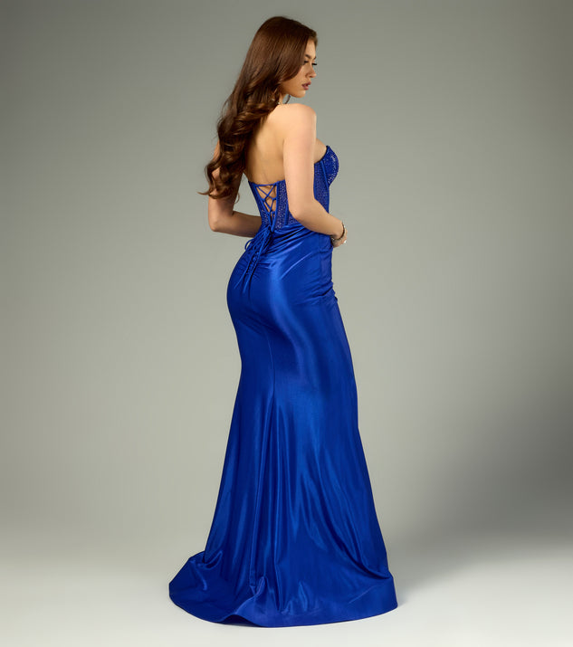 Windsor Nadine Formal High-Slit Satin Mermaid Dress - Image 2