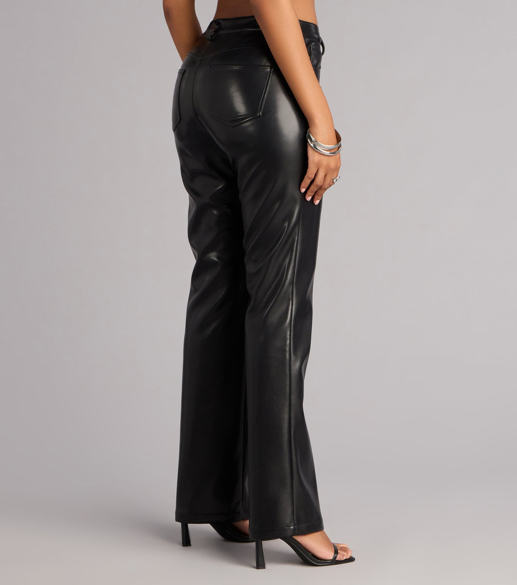 Windsor No Second Guess Faux Leather Straight Leg Pants - Image 3